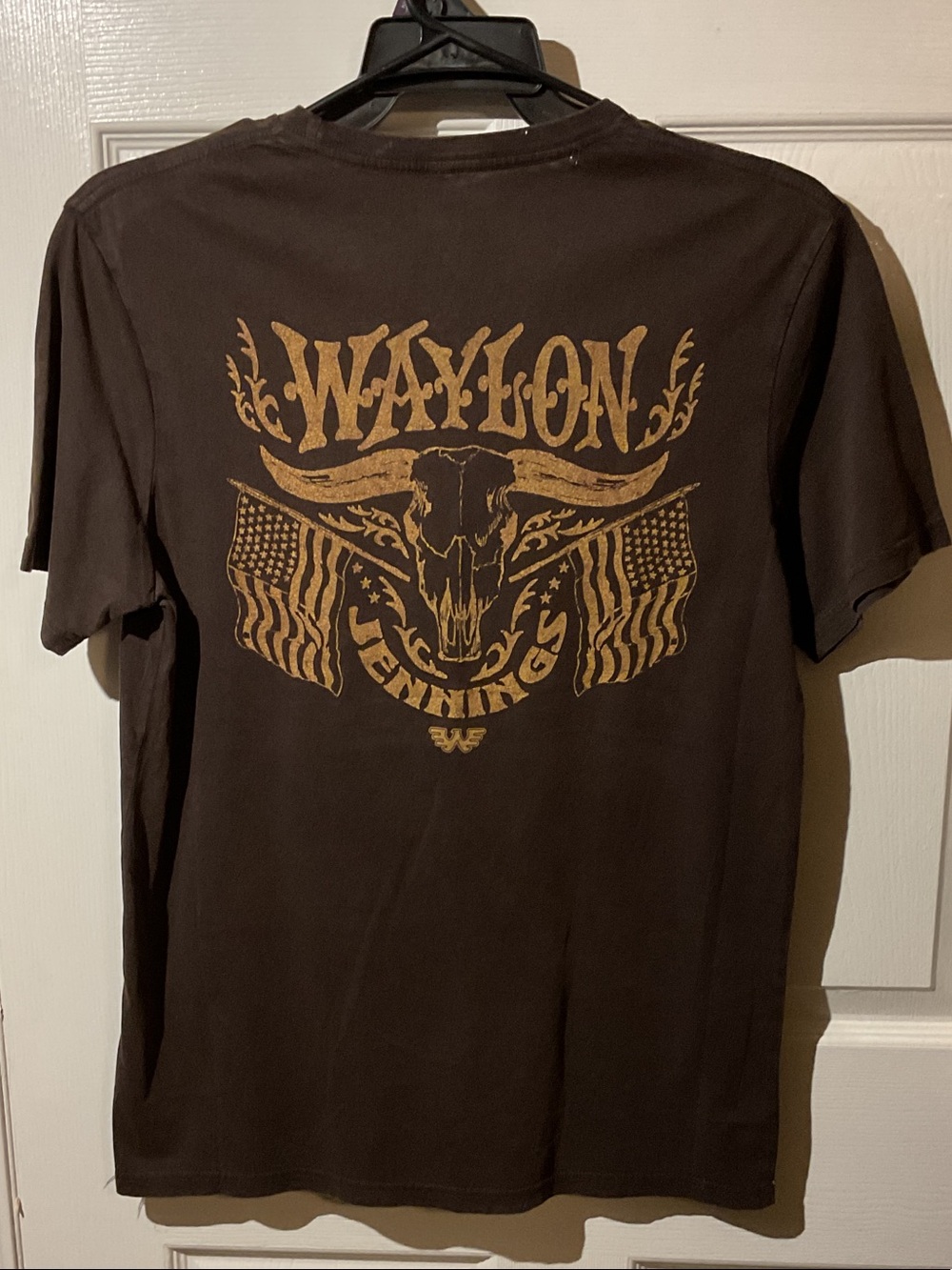 Waylon Jennings Brown Graphic Band Tee with Backhit